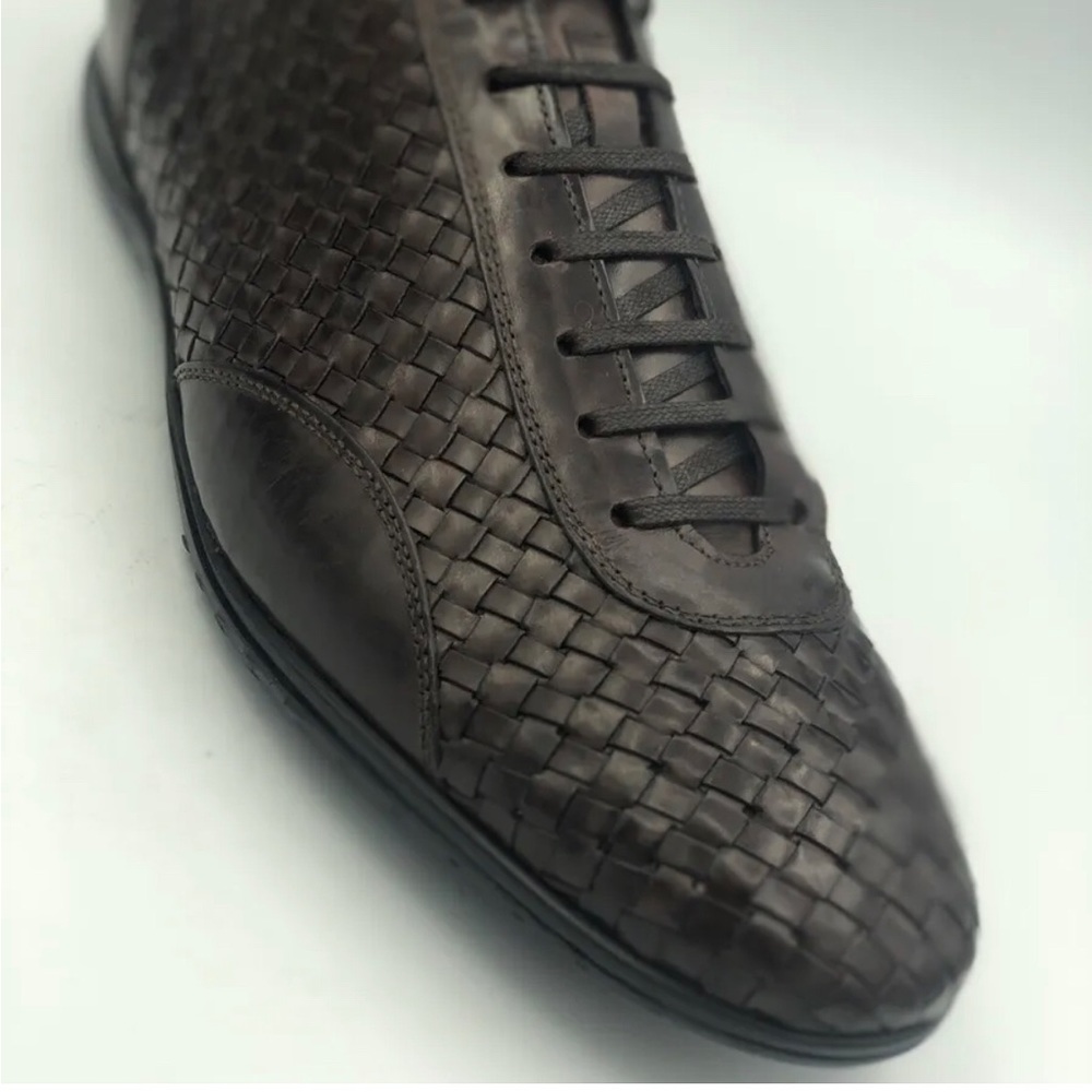Paul fredrick Leather woven Italy Driving Shoes Sneaker #FPP 124C Mens size 10.M
